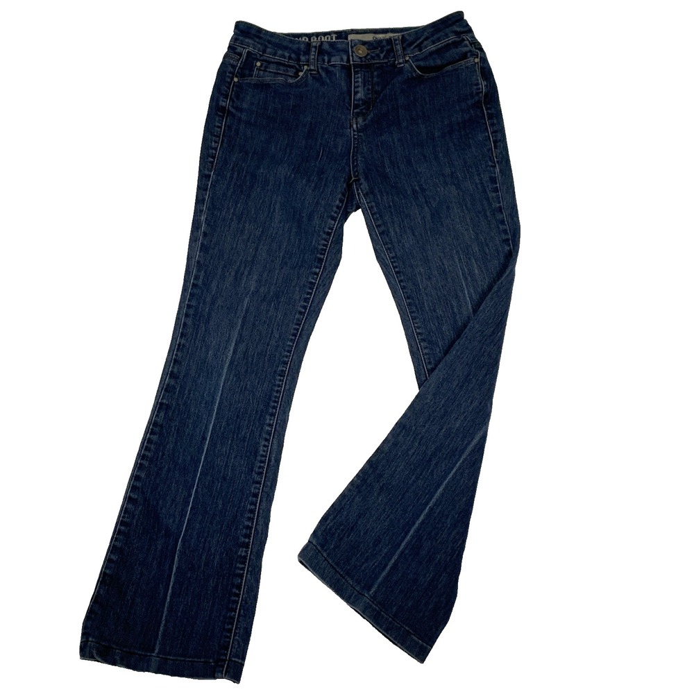 DKNY Soho Bootcut Jeans Womens Size 2 Dark Wash Blue Mid Rise Stretch Denim